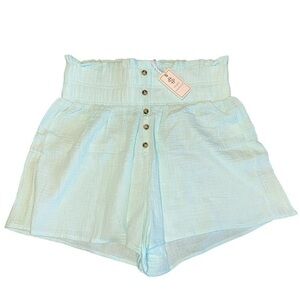 Simply Southern Smocked Waist Shorts - Seafoam Blue - Size S/M - NWT